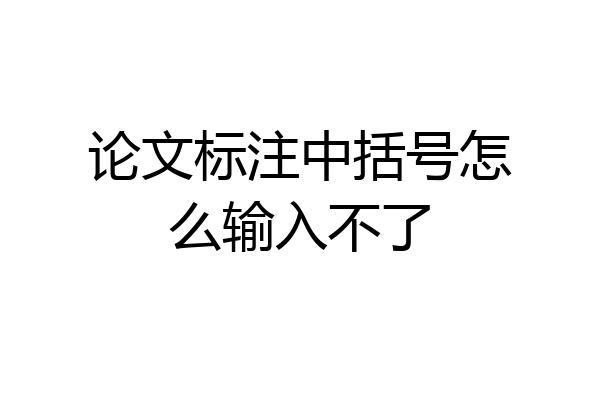 论文标注中括号怎么输入不了