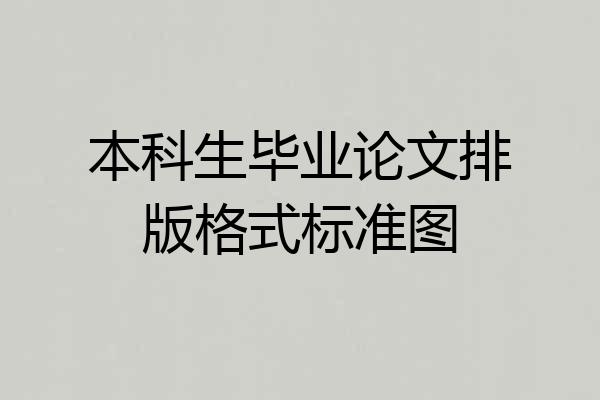 本科生毕业论文排版格式标准图