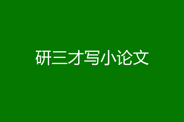研三才写小论文