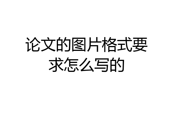 论文的图片格式要求怎么写的