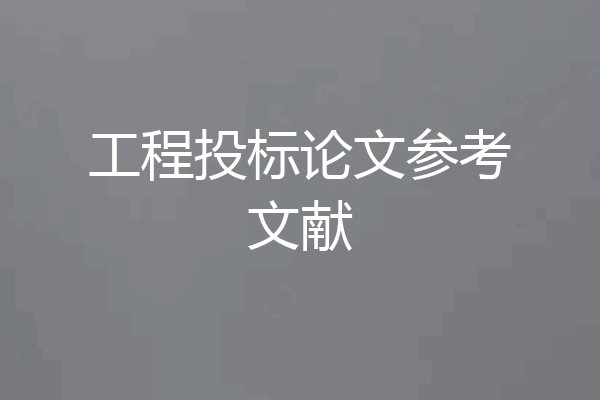 工程投标论文参考文献