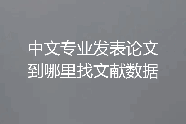 中文专业发表论文到哪里找文献数据