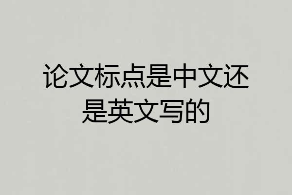 论文标点是中文还是英文写的
