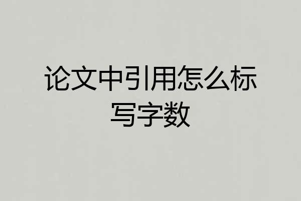 论文中引用怎么标写字数