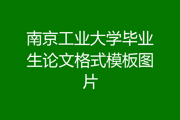 南京工业大学毕业生论文格式模板图片