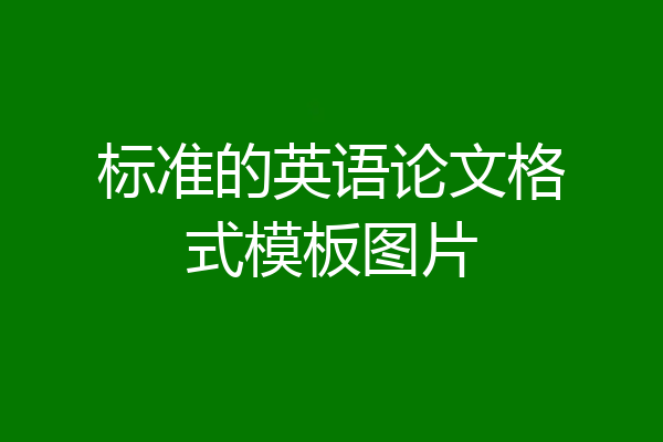 标准的英语论文格式模板图片