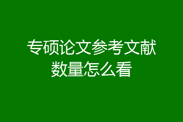 专硕论文参考文献数量怎么看