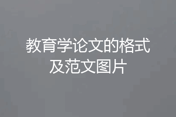 教育学论文的格式及范文图片