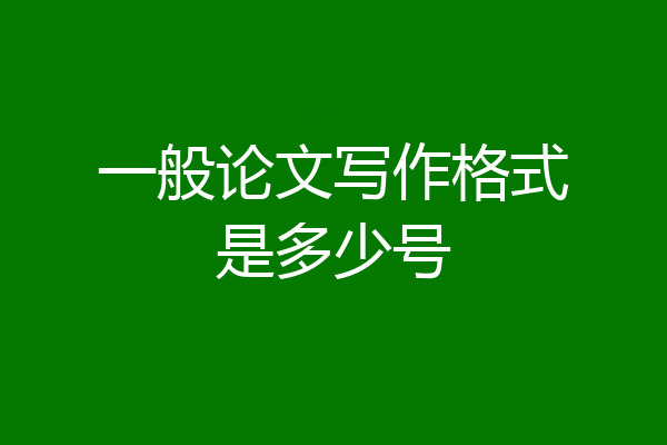 一般论文写作格式是多少号