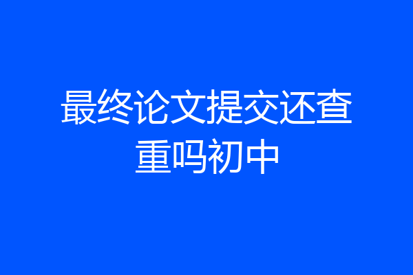最终论文提交还查重吗初中