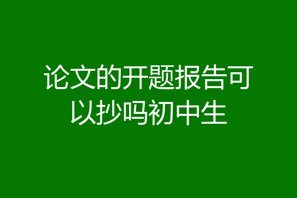 论文的开题报告可以抄吗初中生