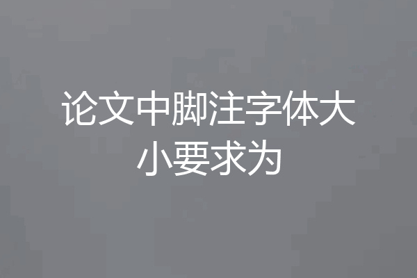 论文中脚注字体大小要求为