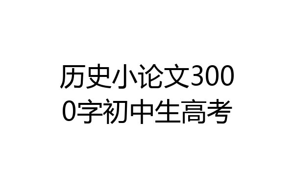 历史小论文3000字初中生高考