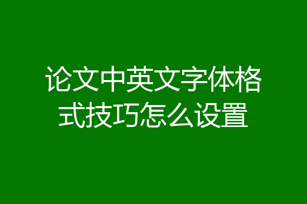 论文中英文字体格式技巧怎么设置