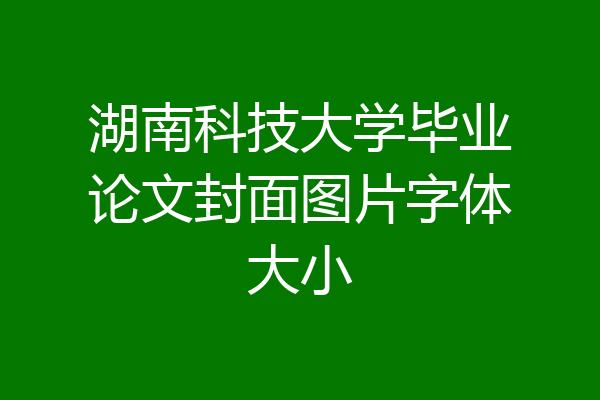 湖南科技大学毕业论文封面图片字体大小