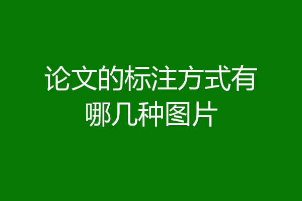 论文的标注方式有哪几种图片