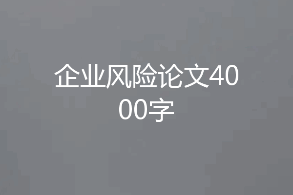 企业风险论文4000字