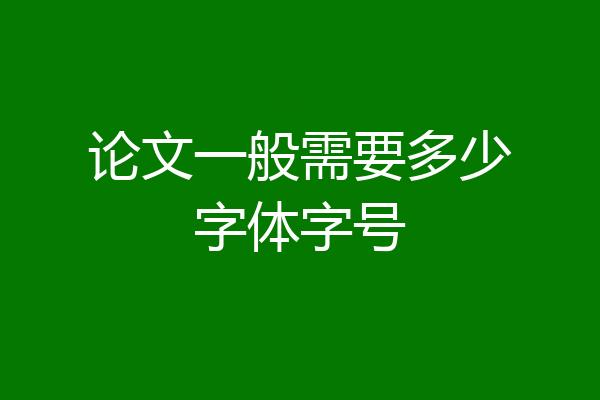 论文一般需要多少字体字号