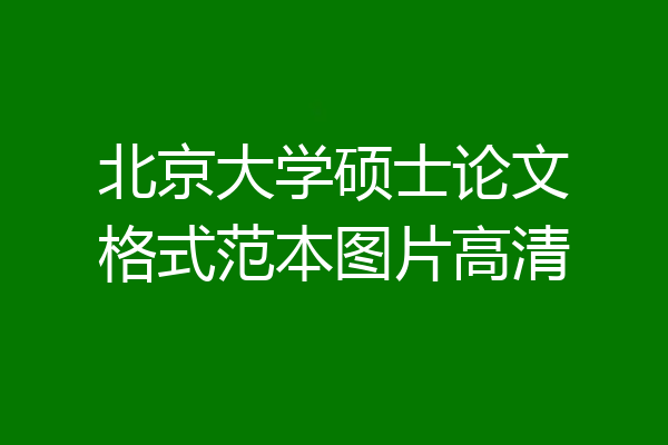 北京大学硕士论文格式范本图片高清
