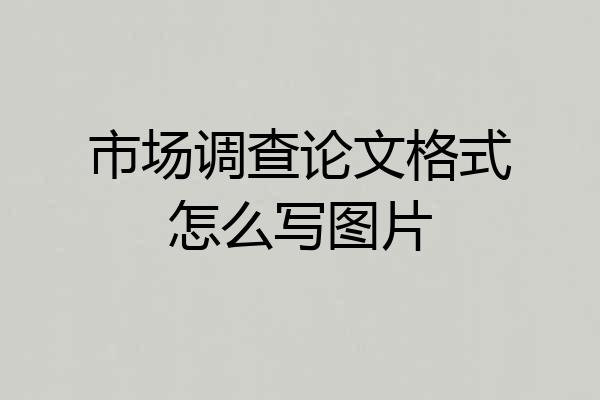 市场调查论文格式怎么写图片