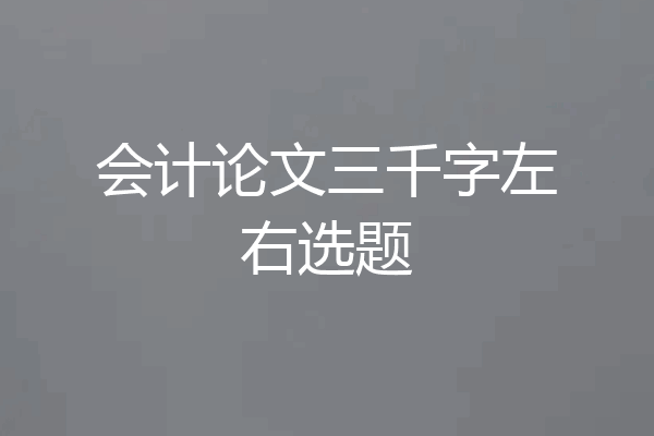 会计论文三千字左右选题