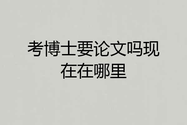 考博士要论文吗现在在哪里