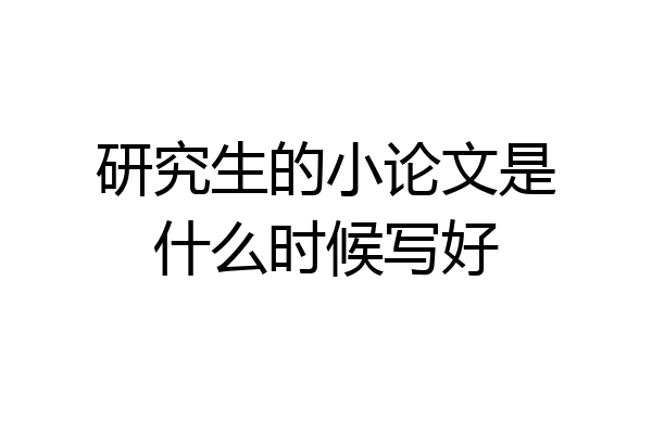 研究生的小论文是什么时候写好