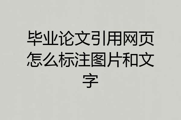 毕业论文引用网页怎么标注图片和文字