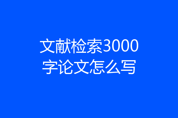 文献检索3000字论文怎么写