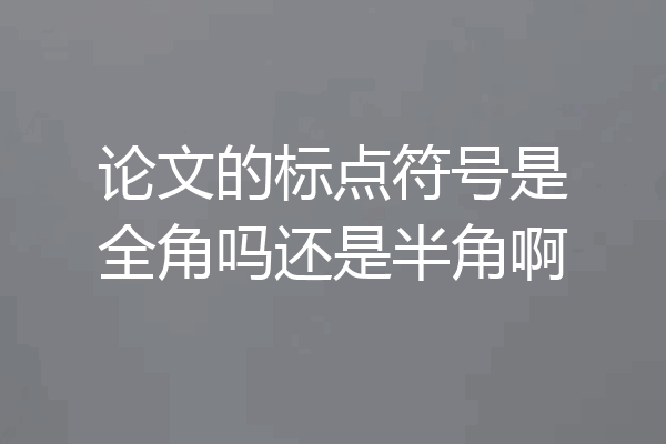 论文的标点符号是全角吗还是半角啊
