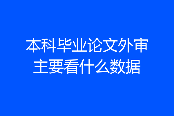 本科毕业论文外审主要看什么数据