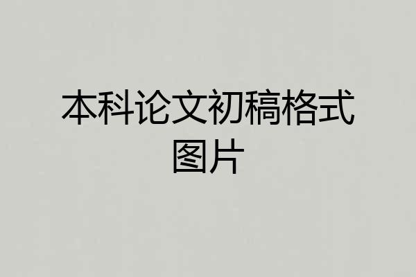 本科论文初稿格式图片
