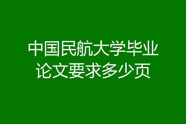 中国民航大学毕业论文要求多少页