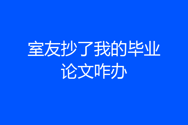 室友抄了我的毕业论文咋办