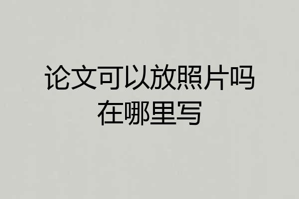 论文可以放照片吗在哪里写
