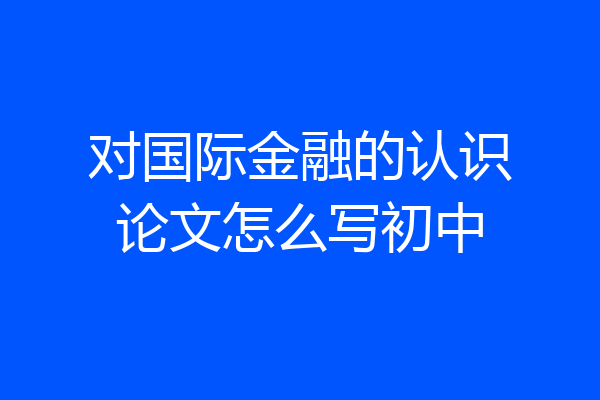 对国际金融的认识论文怎么写初中