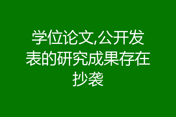 学位论文,公开发表的研究成果存在抄袭