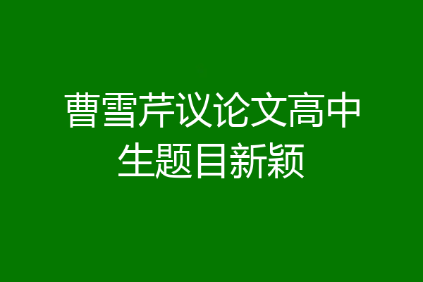 曹雪芹议论文高中生题目新颖