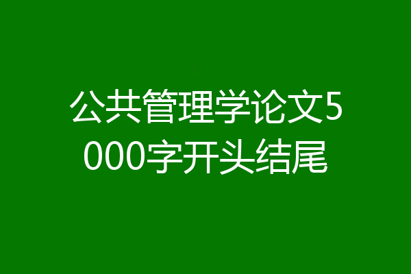 公共管理学论文5000字开头结尾