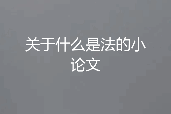 关于什么是法的小论文