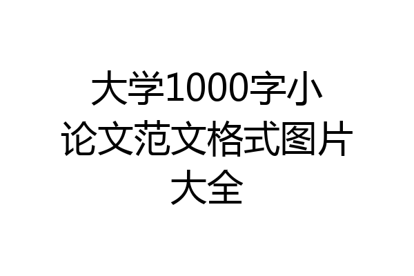 大学1000字小论文范文格式图片大全