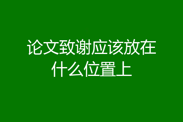 论文致谢应该放在什么位置上