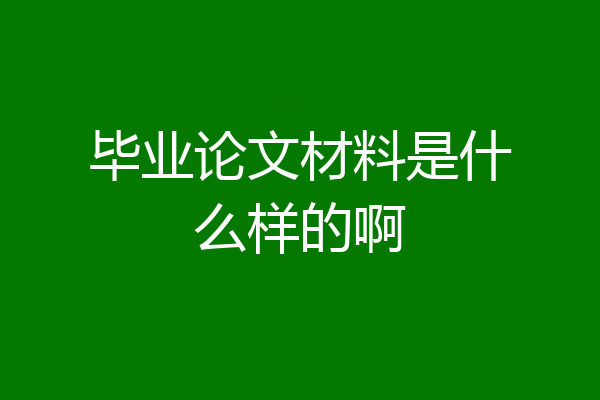 毕业论文材料是什么样的啊