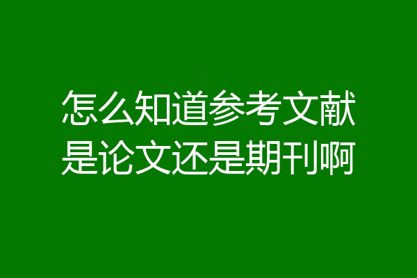 怎么知道参考文献是论文还是期刊啊