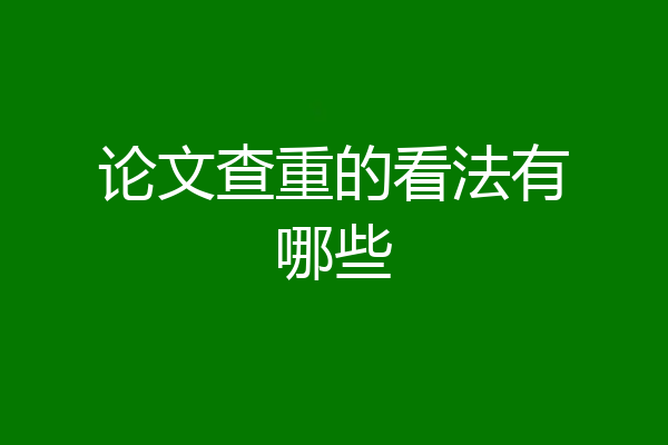 论文查重的看法有哪些