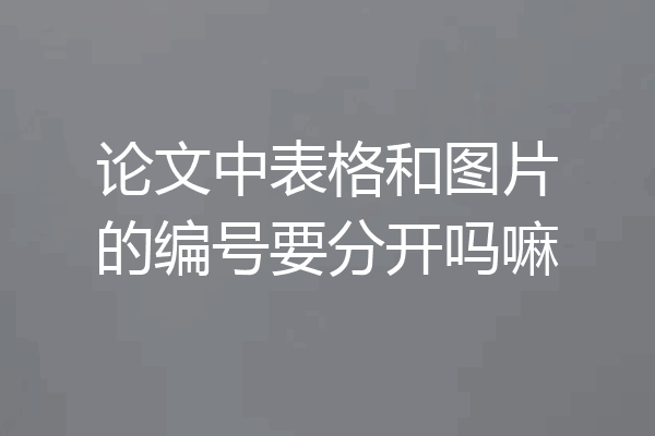 论文中表格和图片的编号要分开吗嘛