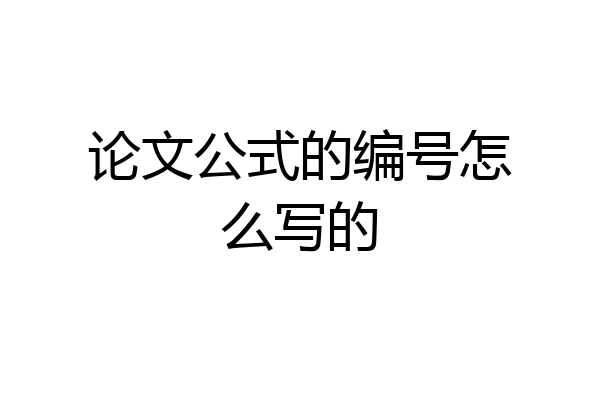 论文公式的编号怎么写的