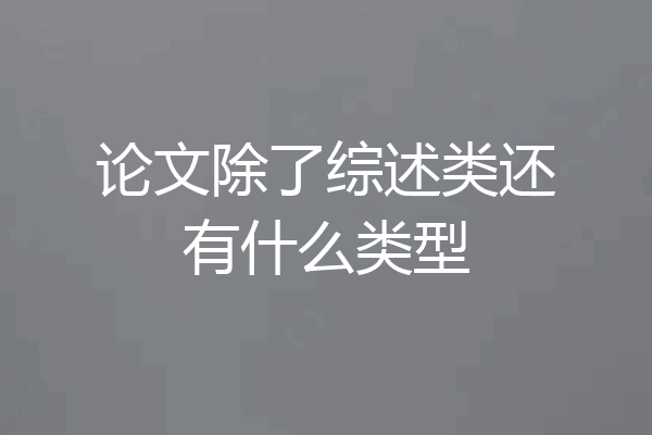论文除了综述类还有什么类型