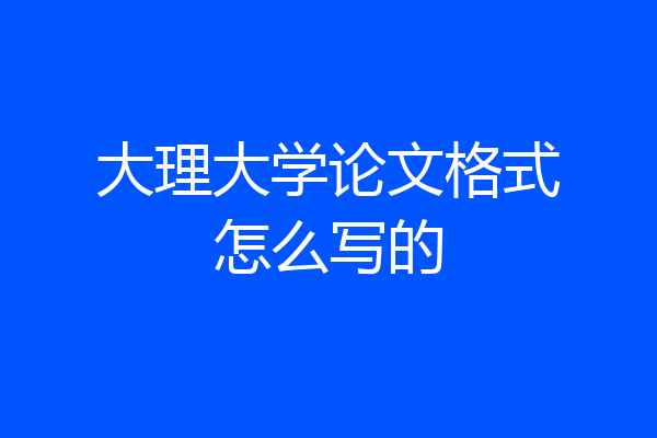 大理大学论文格式怎么写的