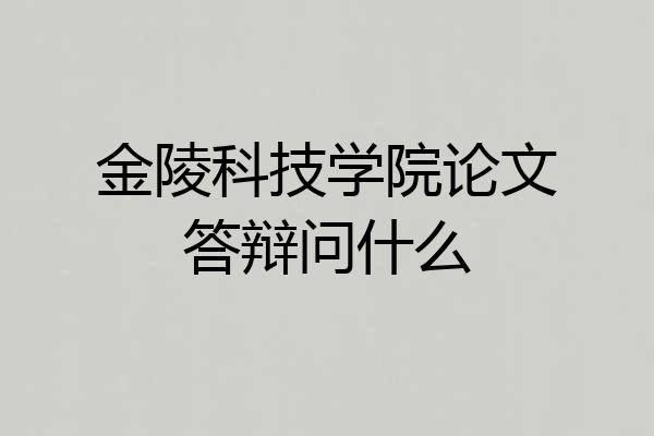 金陵科技学院论文答辩问什么